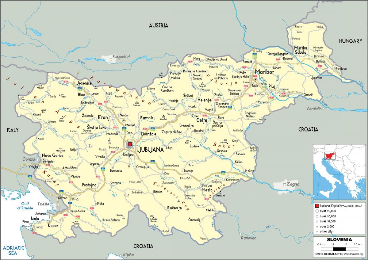 Mapa de conducción de Eslovenia
