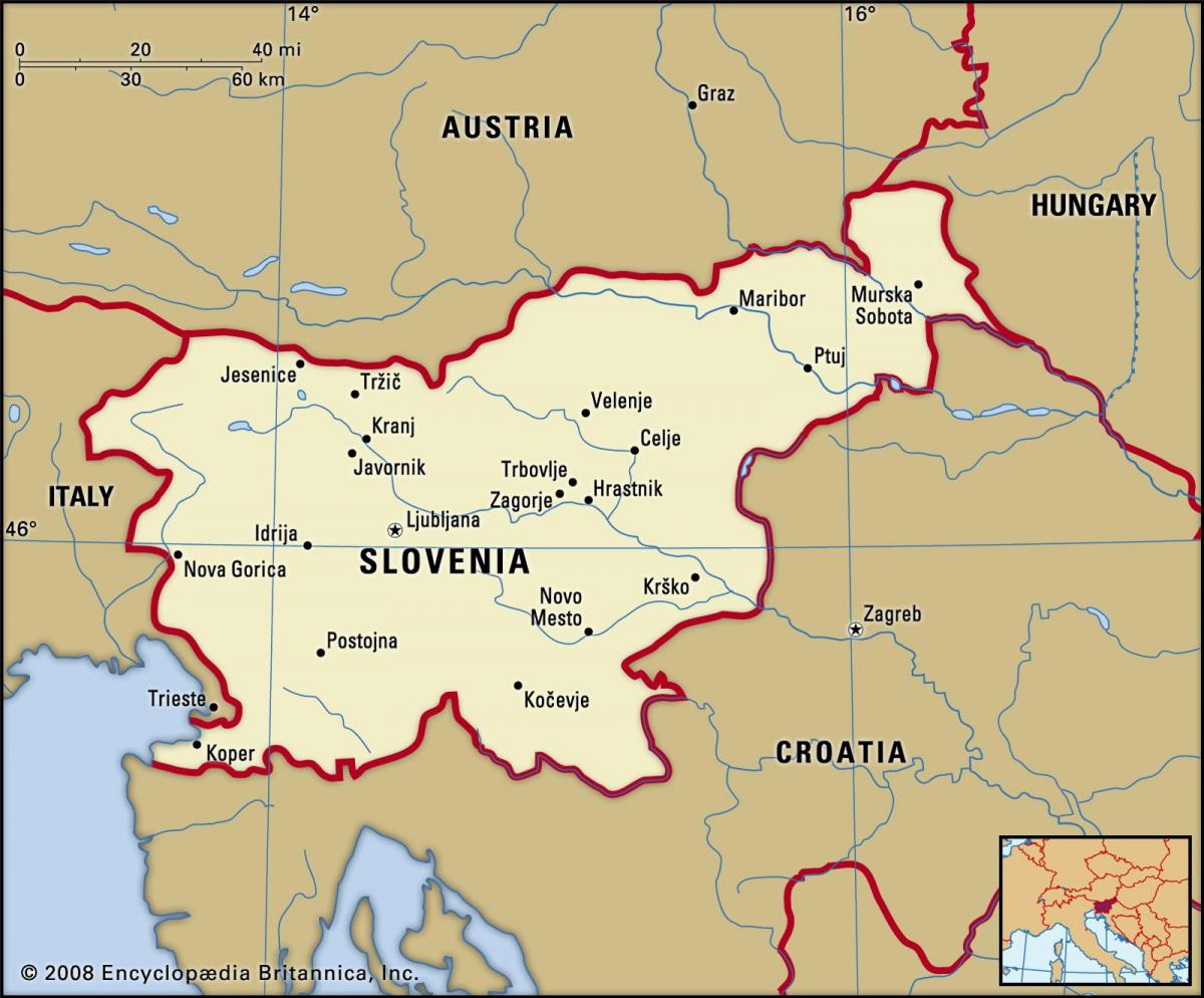 Mapa de la capital de Eslovenia