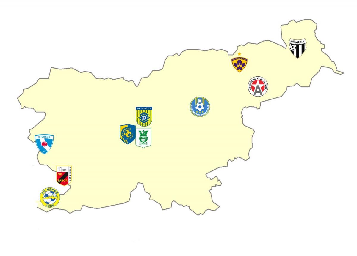 mapa de estadios de Eslovenia