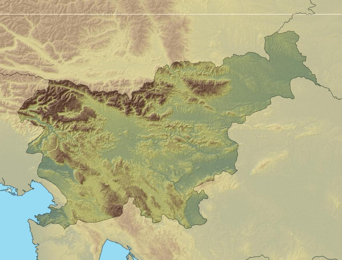 Mapa topográfico de Eslovenia