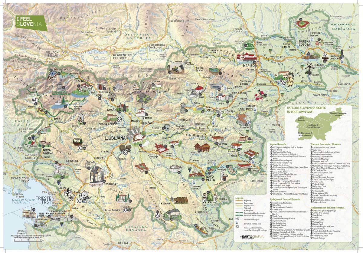 Mapa de viaje de Eslovenia